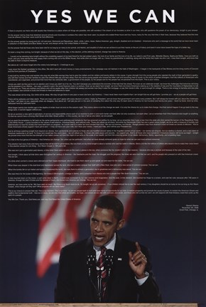 Framed Barack Obama - Acceptance Speech at Grant Park, Chicago Print
