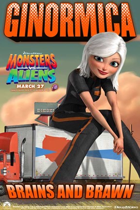 Framed Monsters vs. Aliens, c.2009 - style J Print