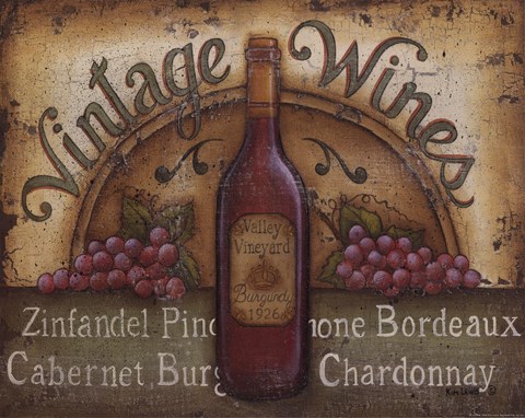 Framed Vintage Wines Print
