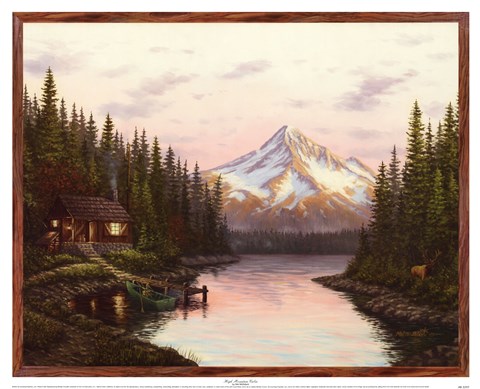 Framed High Mountain Cabin Print