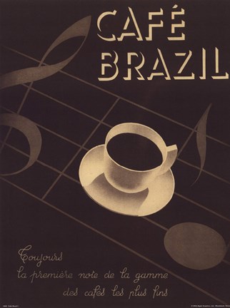 Framed Cafe Brazil I Print