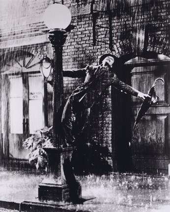 Framed Gene Kelly singing in the Rain Print