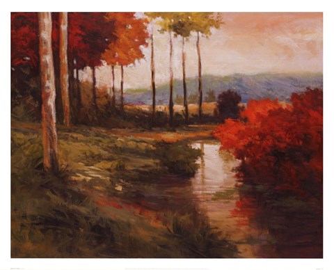 Framed Autumn River in Tuscany Print