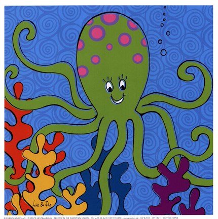 Framed Olly Octopus Print