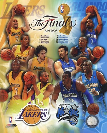 Framed &#39;09 NBA Finals Match Up - Lakers / Magic Print