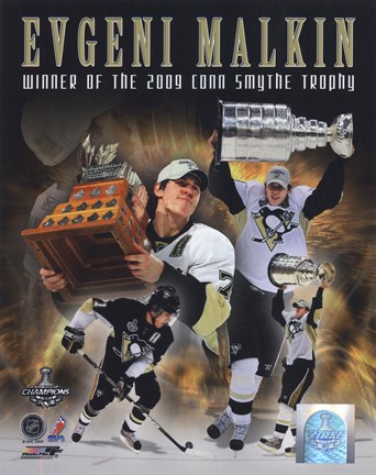 Framed Evgeni Malkin 2008-09 Stanley Cup Finals Conn Smythe Trophy Winner Portrait Plus (#61) Print
