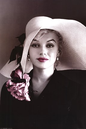 Framed Marilyn Monroe - Pink Flower Print