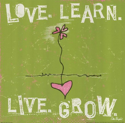 Framed Love, Learn, Live, Grow Print