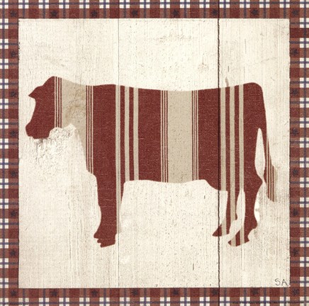 Framed Americana Cow Print