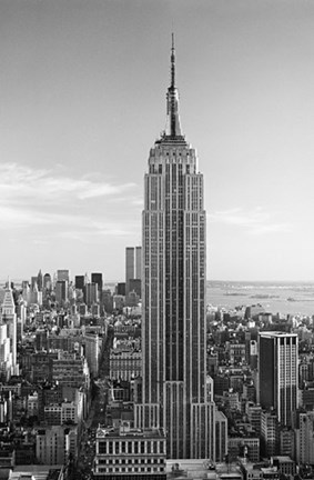 Framed Empire State Building BW Print