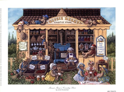 Framed Bessie Bear&#39;s Country Store Print