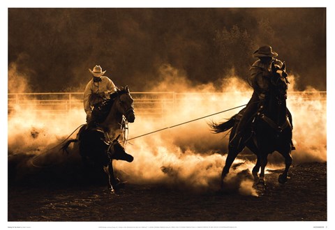 Framed Roping on the Ranch Print