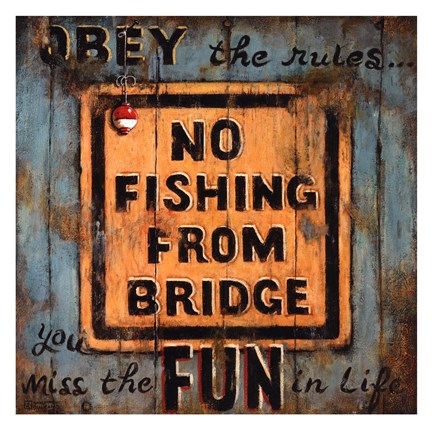 Framed No Fishing Print