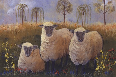Framed We Three Sheep Print