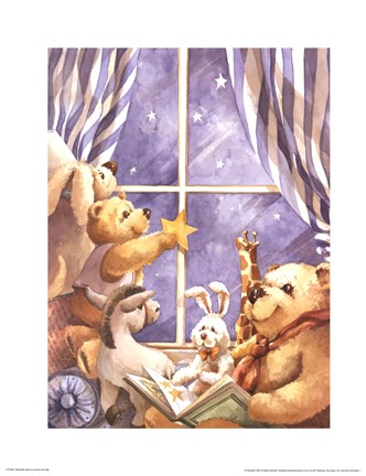 Framed Teddy Bear Stars Print