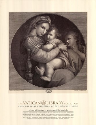 Framed Madonna of the Chair, c.1514, (The Vatican Collection) Print
