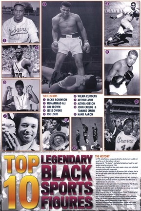Framed Legendary Black Sports Figures Print