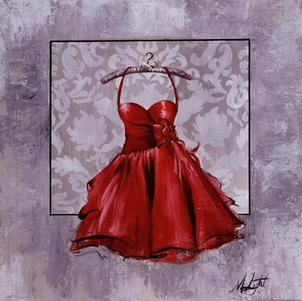 Framed Red Party Dress Print