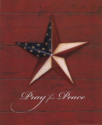 Framed Pray For Peace - Star Print
