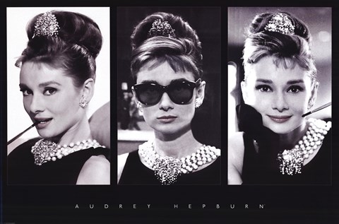 Framed Audrey Hepburn (triptych) Print