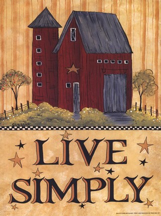 Framed Live Simply Barn Print