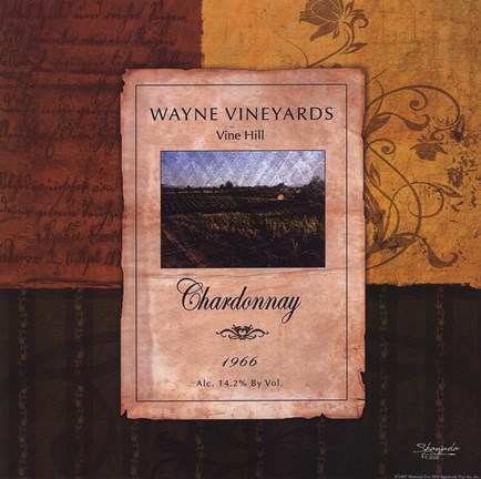 Framed Chardonnay Wine Label Print