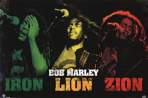 Framed Bob Marley - Iron Lion Zion Print
