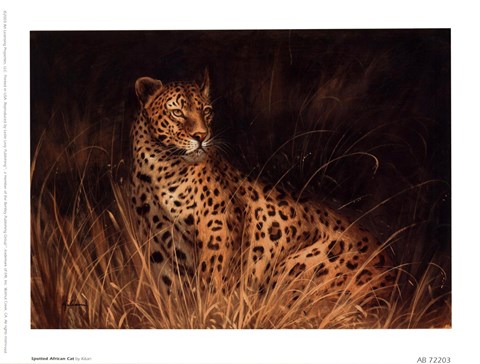 Framed Spotted African Cat Print