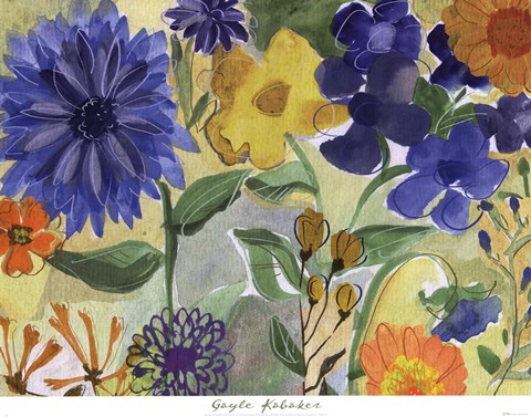 Framed Blue Flowers Print