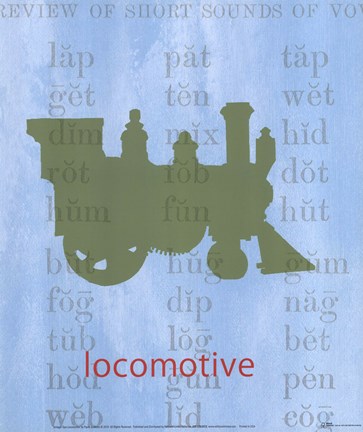 Framed Vintage Toys Locomotive Print