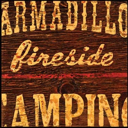 Framed Armadillo Fireside Camping Print