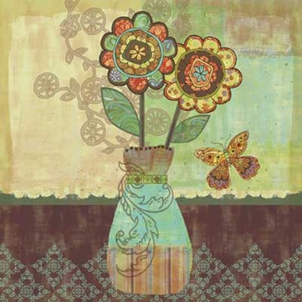 Framed Bohemian Floral II Print