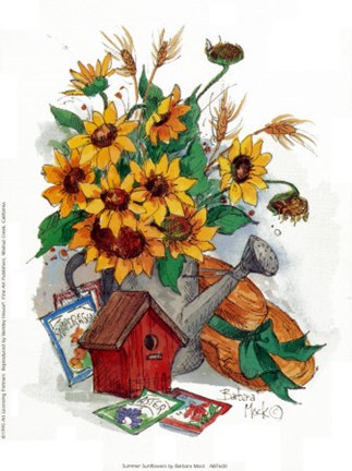 Framed Summer Sunflowers Print