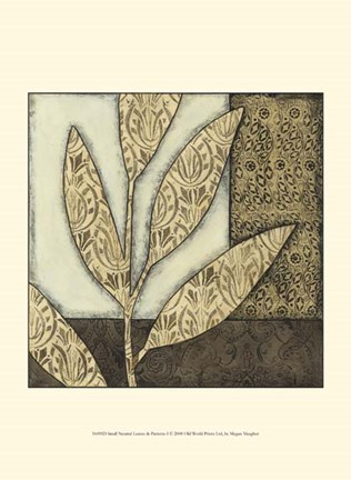 Framed Sm Neutral Leaves &amp; Patterns I (P) Print