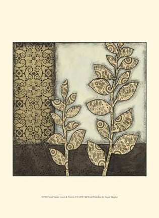 Framed Sm Neutral Leaves &amp; Patterns II (P) Print