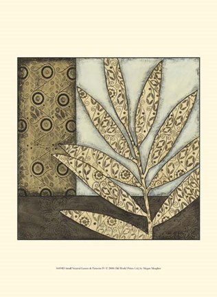 Framed Sm Neutral Leaves &amp; Patterns IV (P) Print