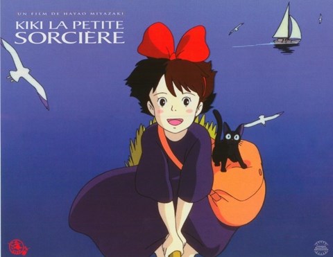 Framed Kiki&#39;s Delivery Service (French Title) Cartoon Print