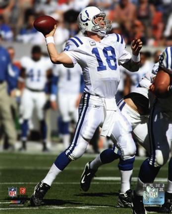 Framed Peyton Manning 2010 throwing the ball Print