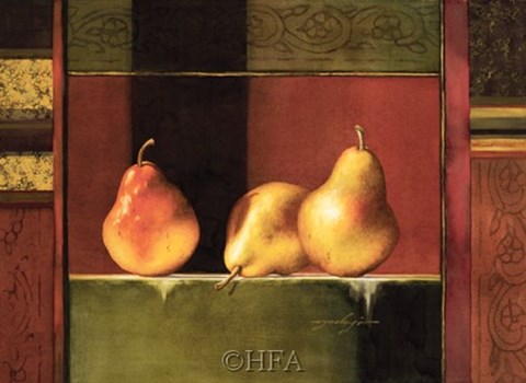 Framed Pears, Deco IV Print