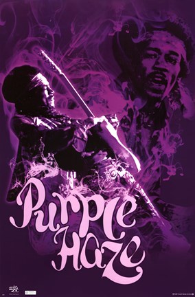 Framed Hendrix - Purple Haze Print