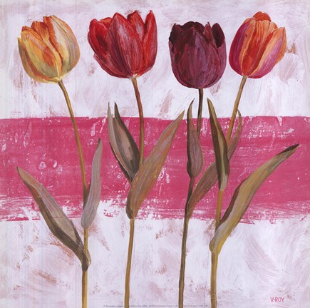 Framed Tulipe sur Rose Print