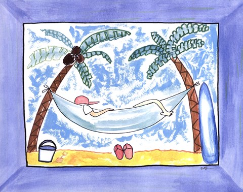Framed Lazy Day at the Beach Print