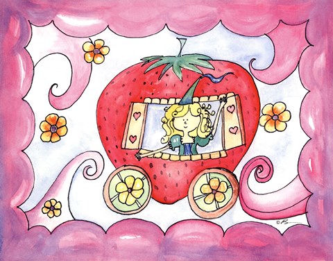 Framed Strawberry Carriage Print