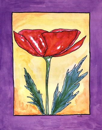 Framed Red Poppy Print