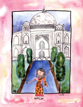 Framed Girl in India Print