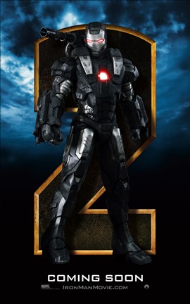 Framed Iron Man 2 Gray Armor Close Up Print