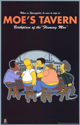 Framed Simpsons Moe&#39;s Tavern Print