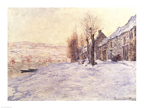 Framed Lavacourt under Snow, c.1878-81 Print