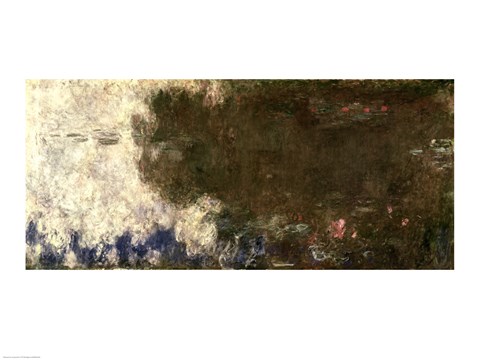 Framed Waterlilies - The Clouds (right side), 1914-18 Print