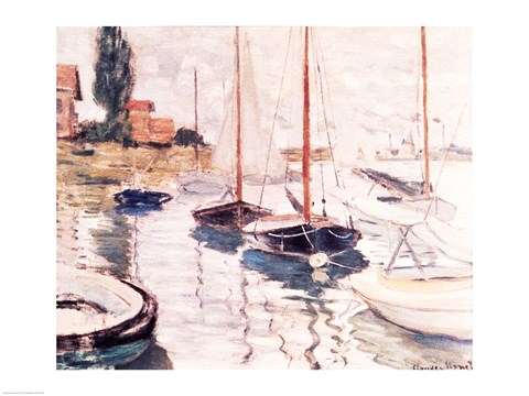 Framed Sailboats on the Seine Print